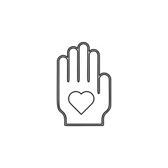 Obraz premium heart, hand icon. Simple thin line, outline vector of friendship icons for ui and ux, website or mobile application
