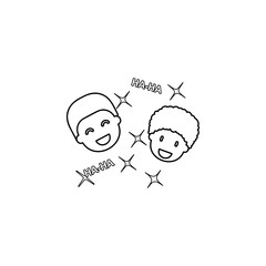 male friends, laughing icon. Simple thin line, outline vector of friendship icons for ui and ux, website or mobile application