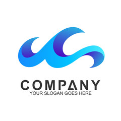 wave logo, water splash vector, abstract wave icon