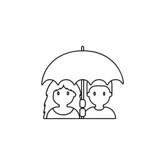 Obraz premium umbrella, couple, friends icon. Simple thin line, outline vector of friendship icons for ui and ux, website or mobile application