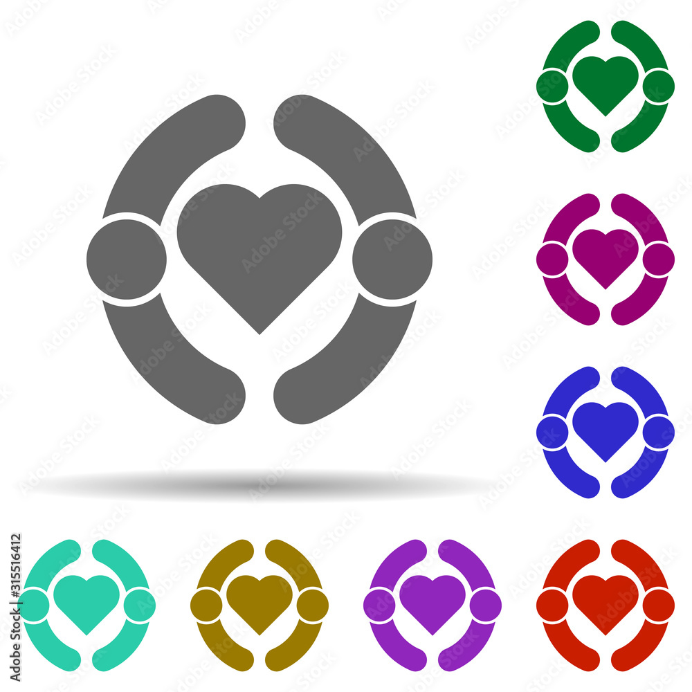 Poster friendship, trust in multi color style icon. simple glyph, flat vector of friendship icons for ui an