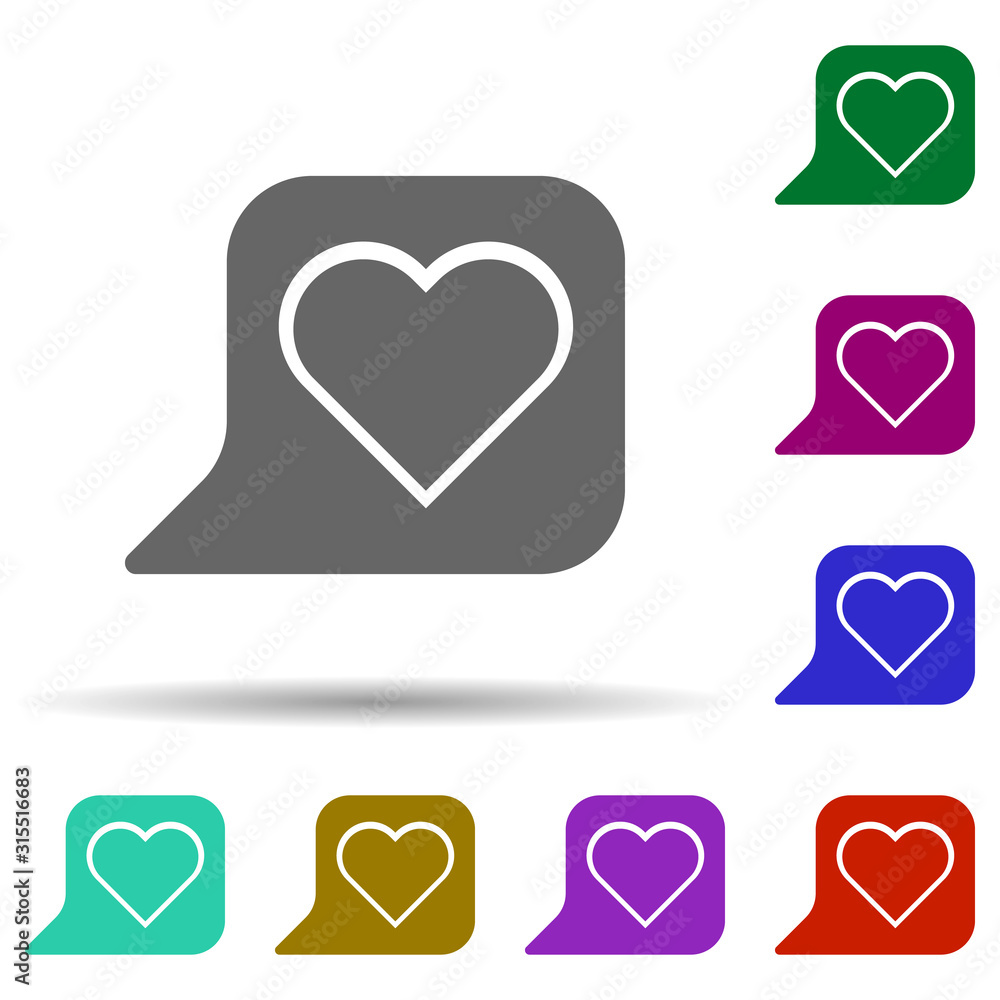 Poster friendship, love message in multi color style icon. simple glyph, flat vector of friendship icons fo
