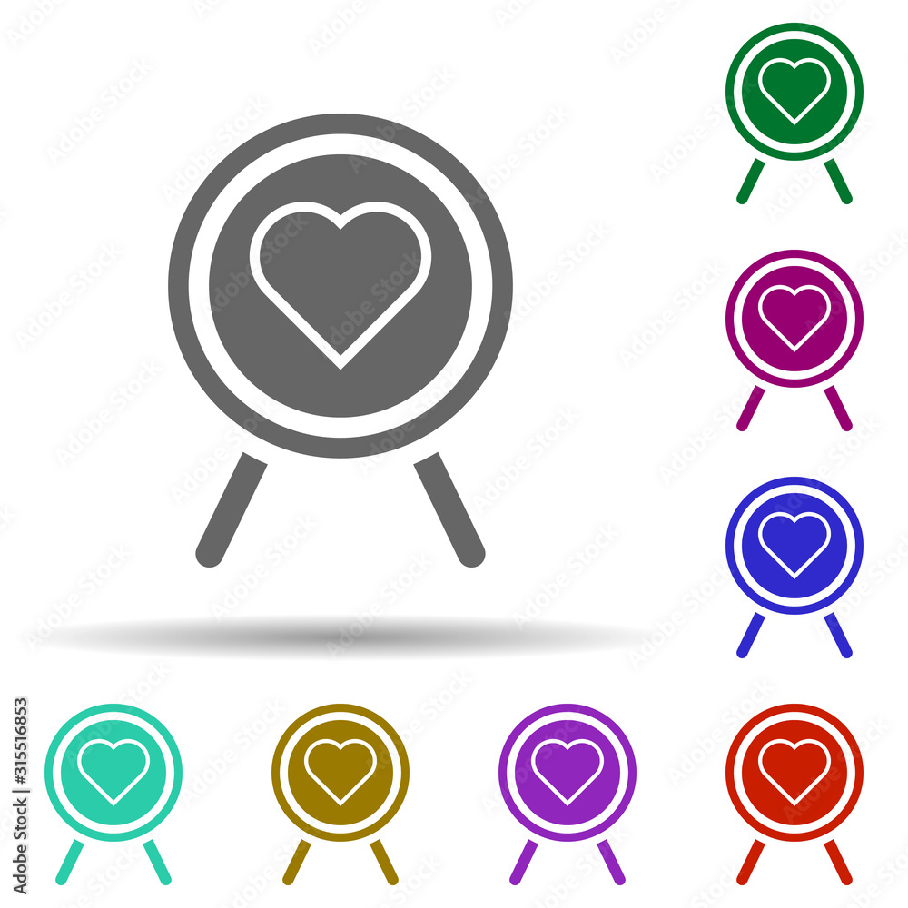 Poster friendship, target in multi color style icon. simple glyph, flat vector of friendship icons for ui a