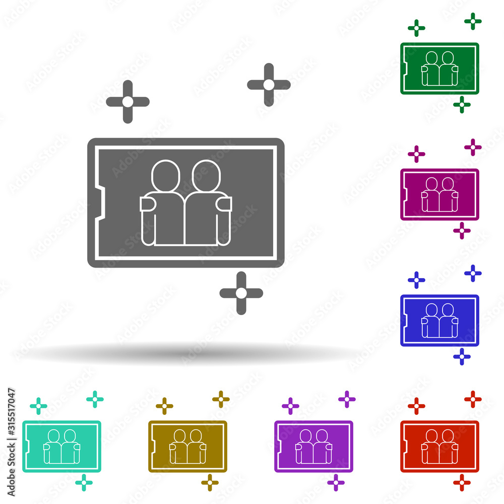 Poster friendship, selfie in multi color style icon. simple glyph, flat vector of friendship icons for ui a