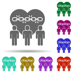 Friendship, friends in multi color style icon. Simple glyph, flat vector of Friendship icons for ui and ux, website or mobile application