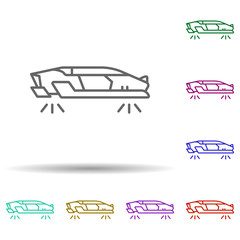 Hover car, technology in multi color style icon. Simple thin line, outline vector of future world icons for ui and ux, website or mobile application