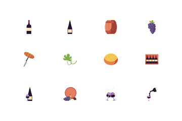Isolated wine icon set vector design