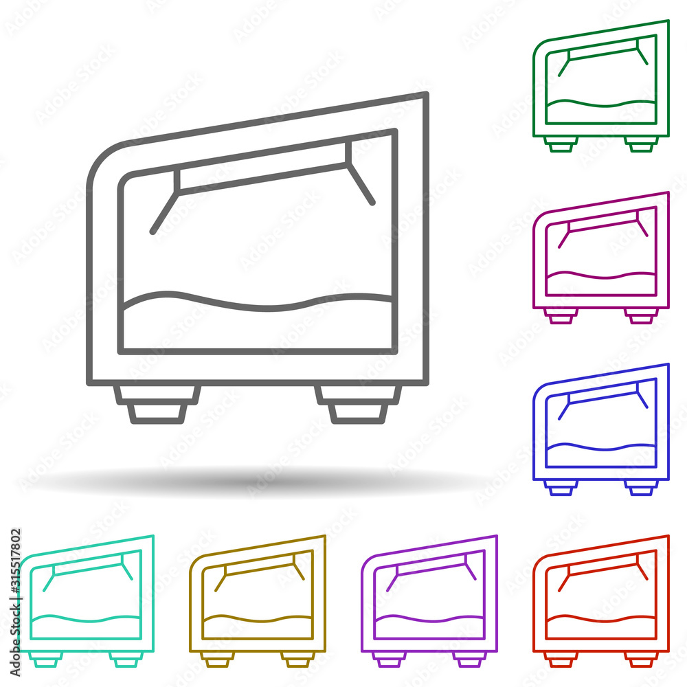 Poster bed, technology in multi color style icon. simple thin line, outline vector of future world icons fo