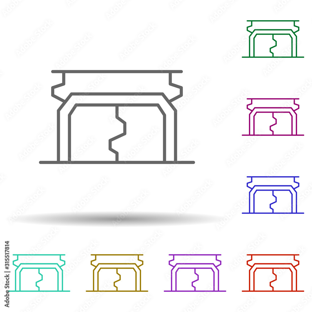 Poster door, technology in multi color style icon. simple thin line, outline vector of future world icons f
