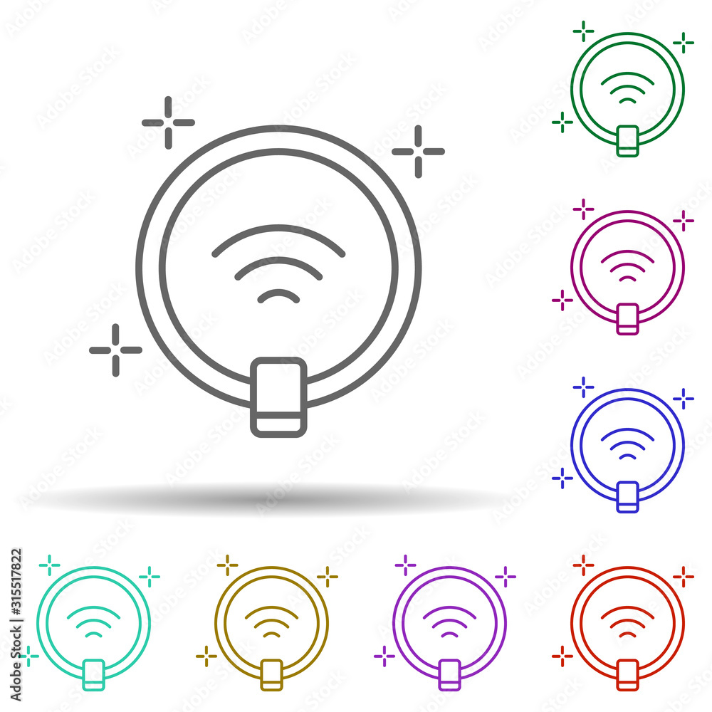Poster lamp, technology in multi color style icon. simple thin line, outline vector of future world icons f
