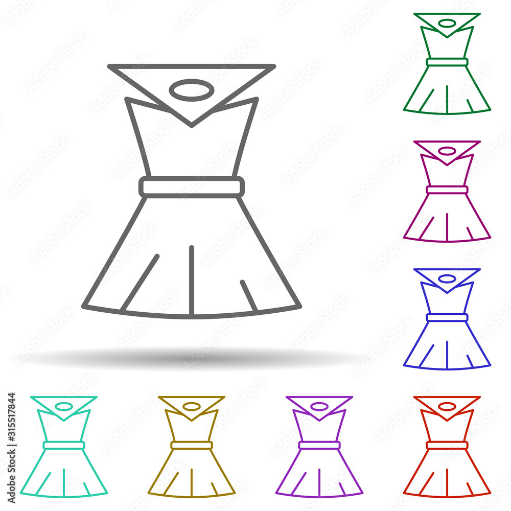 Poster dress, technology in multi color style icon. simple thin line, outline vector of future world icons 