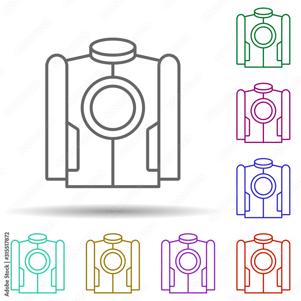 Poster jacket, technology in multi color style icon. simple thin line, outline vector of future world icons