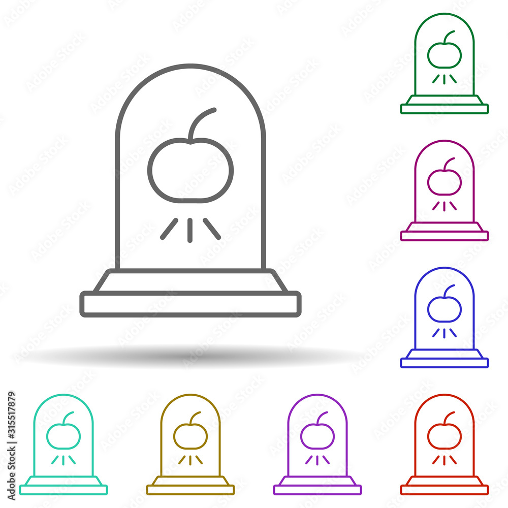 Poster apple, technology in multi color style icon. simple thin line, outline vector of future world icons 