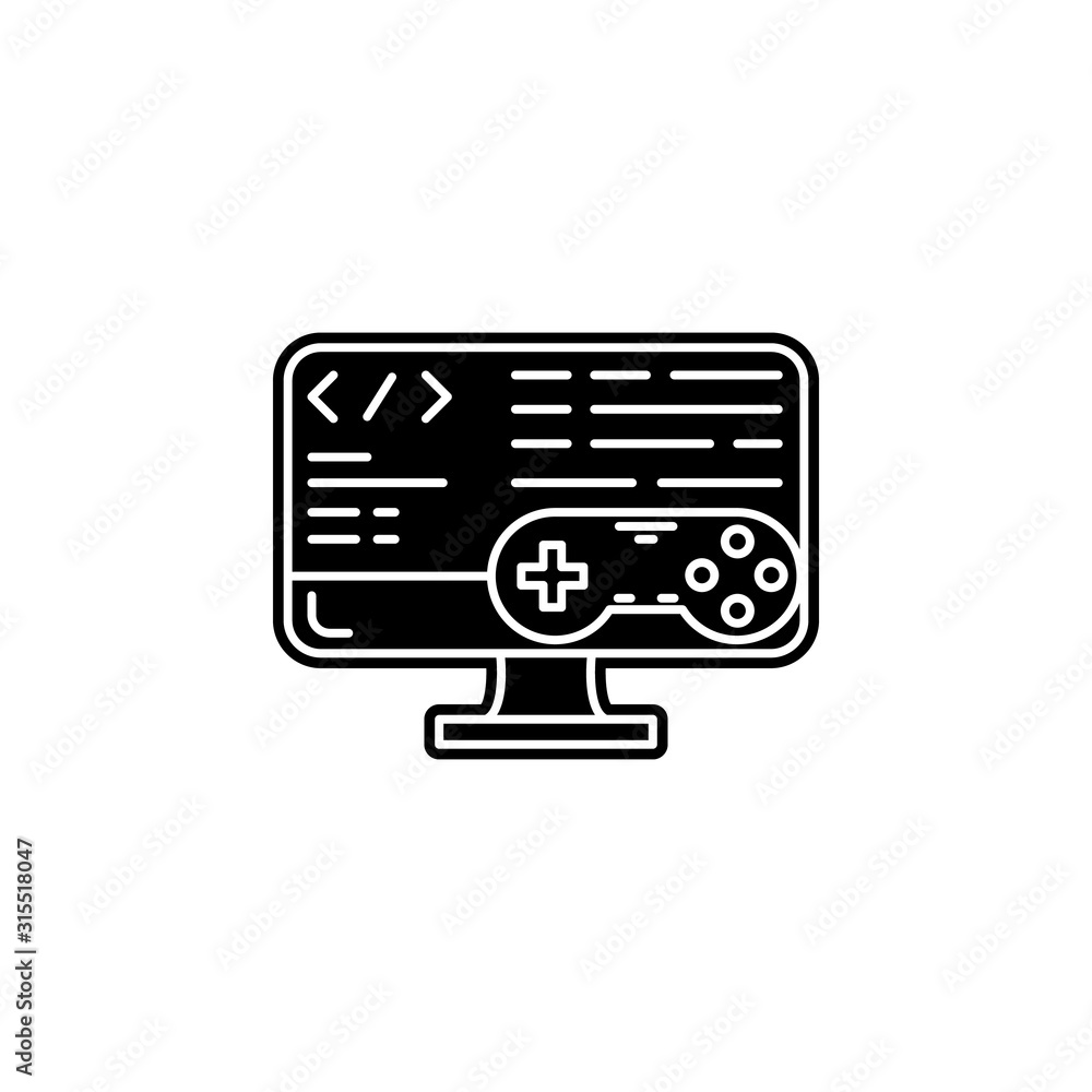 Poster game development icon. simple glyph, flat vector of game development icons for ui and ux, website or