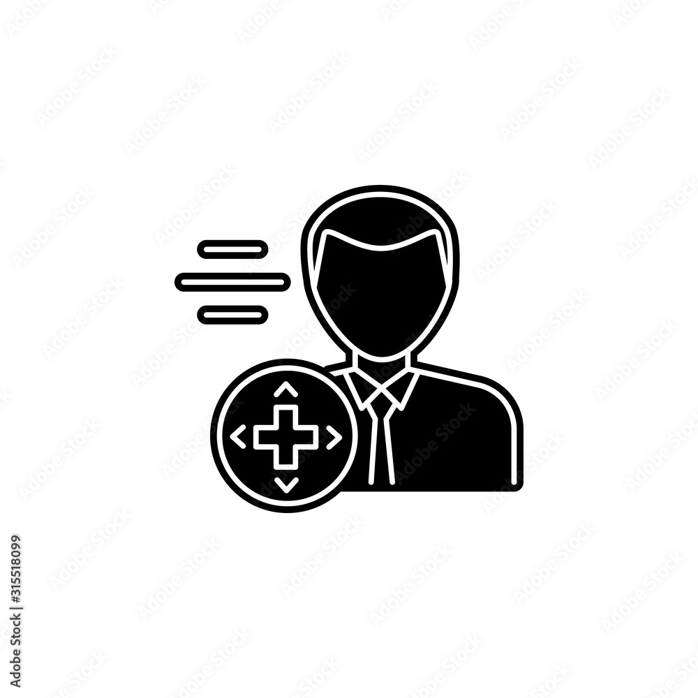 Poster game support icon. simple glyph, flat vector of game development icons for ui and ux, website or mob