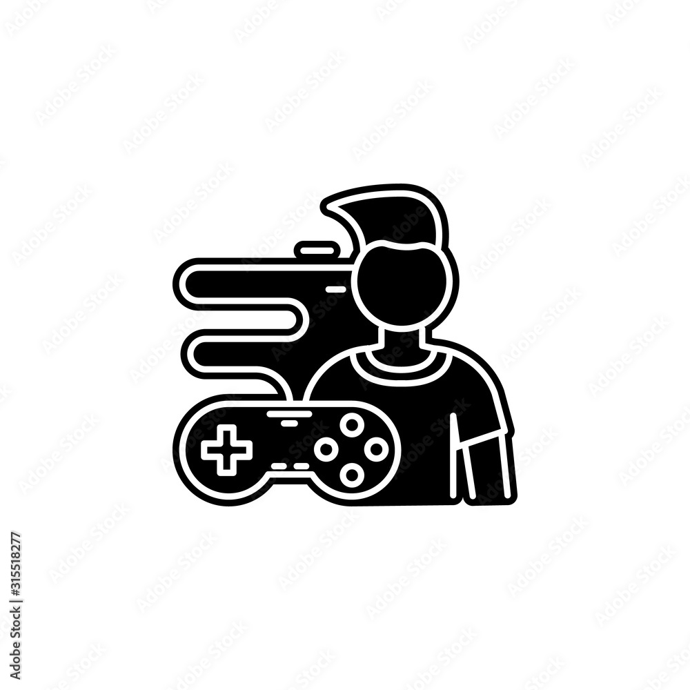 Poster game developer icon. simple glyph, flat vector of game development icons for ui and ux, website or m