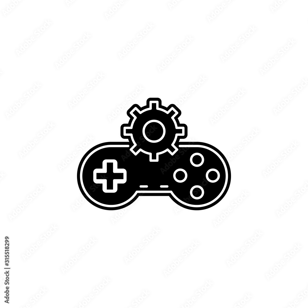 Poster game development icon. simple glyph, flat vector of game development icons for ui and ux, website or