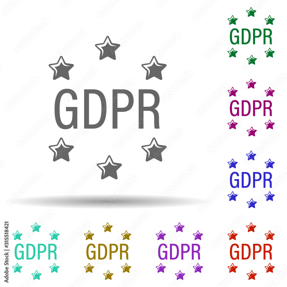Poster data, gdpr in multi color style icon. simple glyph, flat vector of gdpr icons for ui and ux, website