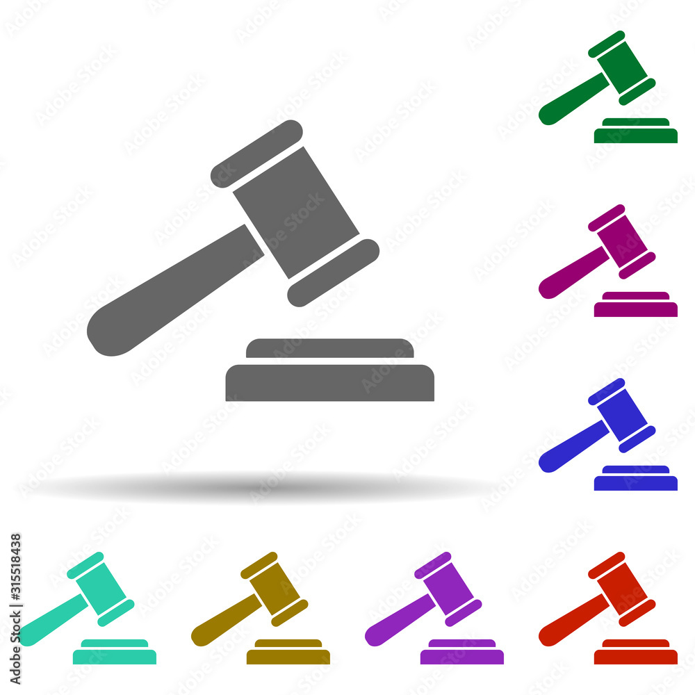 Poster security, auction in multi color style icon. simple glyph, flat vector of gdpr icons for ui and ux, 