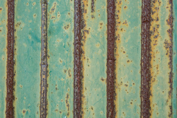 Pattern of Rust on the Green Wall metal sheet  texture background