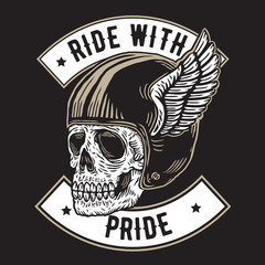 Skull Racing Helmet Ride with Pride