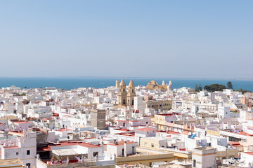Fototapeta na wymiar Cadiz Aerial view of the city on a sunny day. Andalusia, Spain