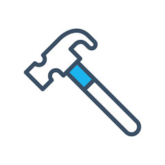 Hammer icon design template, vector icon designed in filled color style on white background, can be used for web and various needs of your project