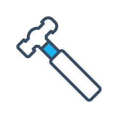 Hammer icon design template, vector icon designed in filled color style on white background, can be used for web and various needs of your project