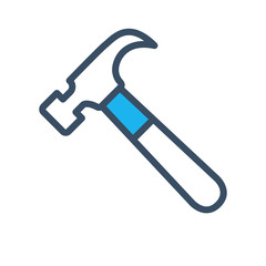 Hammer icon design template, vector icon designed in filled color style on white background, can be used for web and various needs of your project