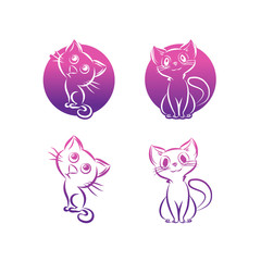 Obraz premium Cat Silhouettes, art vector design