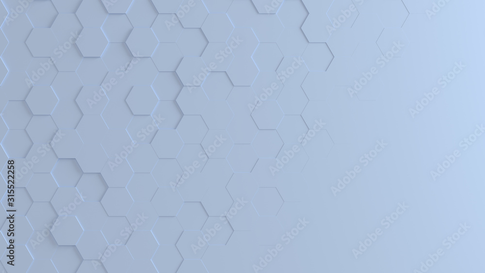 Poster three dimensional rendering hexagon abstract solid background
