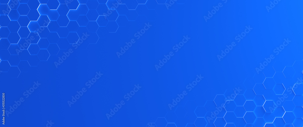 Poster three dimensional rendering hexagon abstract solid background