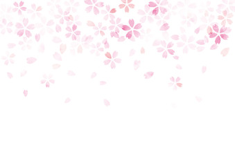 桜　水彩　テクスチャ　背景　ピンク © Megane