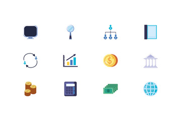 Isolated business icon set vector design
