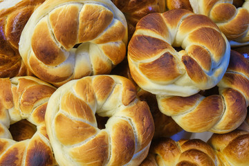 Traditional Romanian baked pastry, curly and twisted.