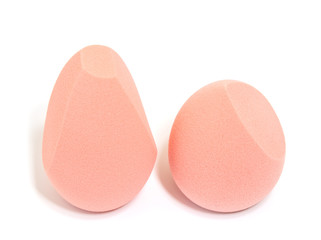 Beauty blender on white isolated background for cosmetics 