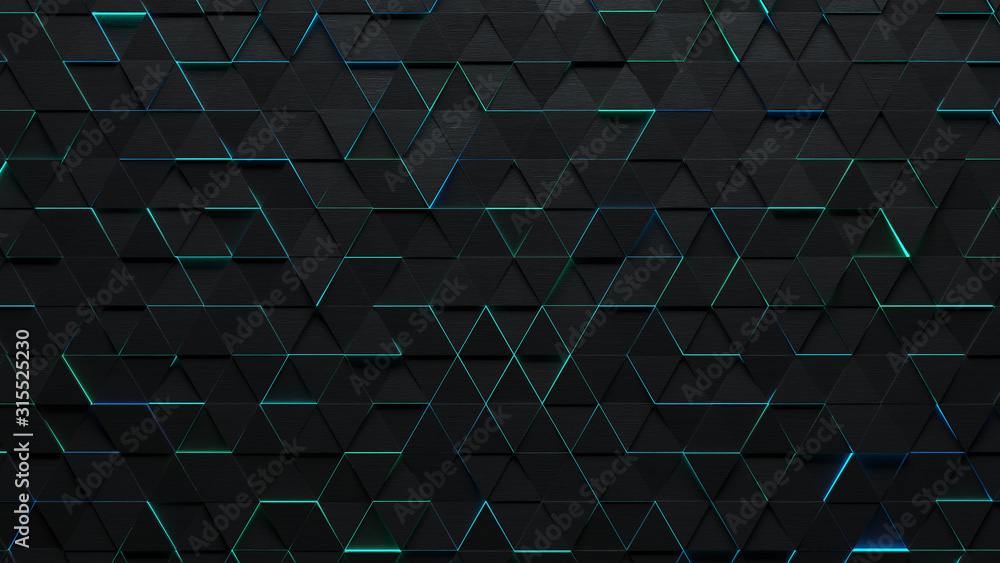 Poster triangle stereo abstract background in 3d rendering