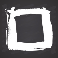 Frame or text box, grunge textured hand drawn elements set, vector illustration on chalkboard background