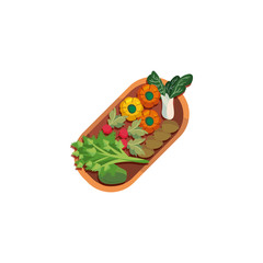 Radish peppers pak choi and lettuce vector design