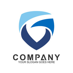 Shield Letter G Logo In Wave Motion Shape, Protection And Care Logo, Guardian Symbol