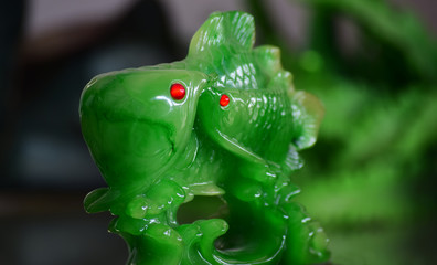jade Is a jade carving of two beautiful fishes