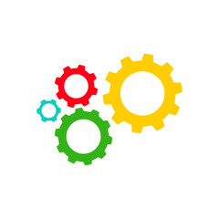 Gear icon set on white background.