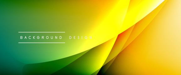 Wave liquid style lines with shadows and light on gradient background. Trendy simple fluid color gradient abstract background with dynamic straight shadow line effect