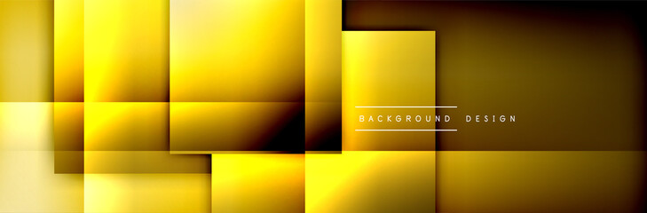 Square shapes composition geometric abstract background. 3D shadow effects and fluid gradients. Modern overlapping forms