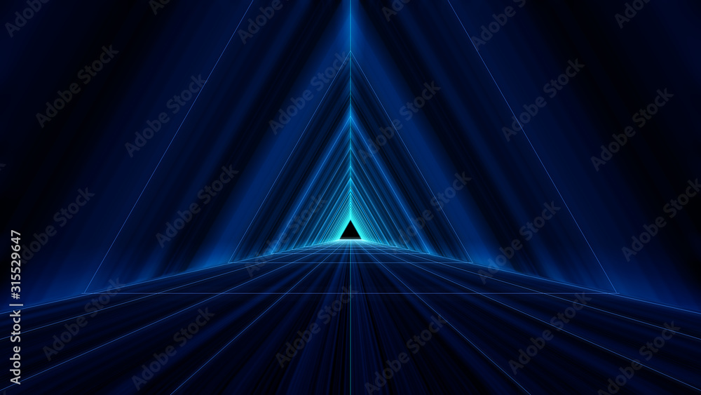 Poster 3d rendering technology information tunnel