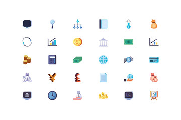 Isolated business icon set vector design