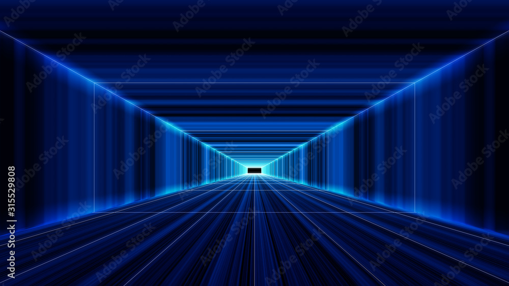 Poster 3d rendering technology information tunnel