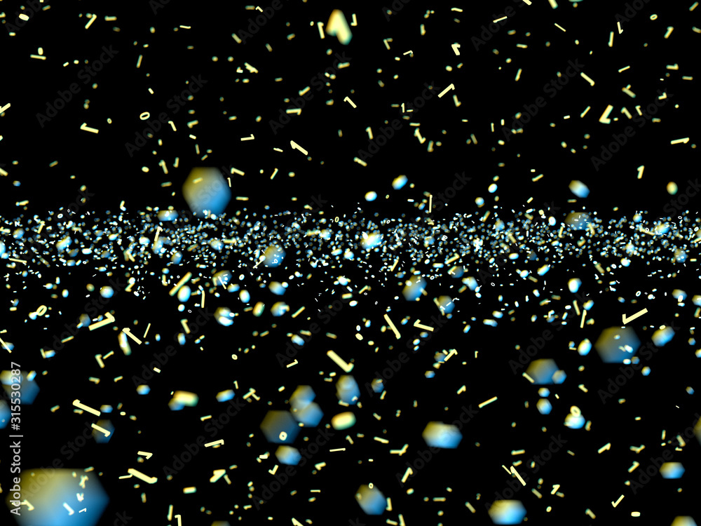 Poster 3d rendering technology particle line cyberspace
