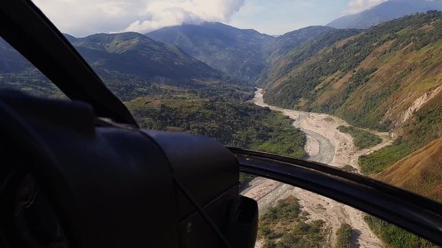 Aerial view of Bocono River. Trujillo State, Venezuela