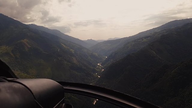Aerial view of Bocono River. Trujillo State, Venezuela